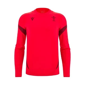 RUGBY WALES – TRAINING SHIRT RED POLY ML - MACRON - Season 2025/26 - Picture 1 of 4