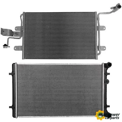 Aluminum Radiator & Condenser Cooling Kit For 00-05 VW Golf Audi TT Quattro 1.8L Foto 1 de 4