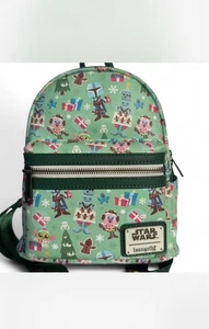 Mini Mochila Loungefly Star Wars Mandalorian Navidad Vacaciones Usada en Excelente Condición Etiqueta Dura - Imagen 1 de 5