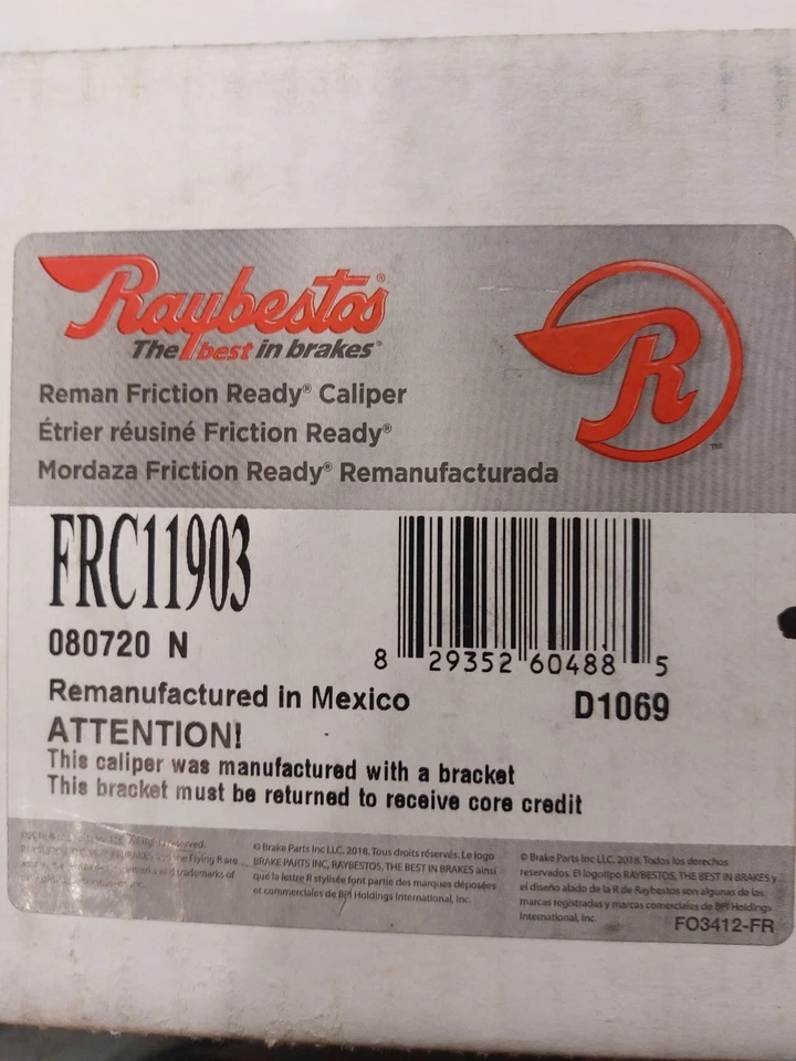 Pinza delantera derecha Ford F250/350SD 2005-13, FRC11903 Raybestos Foto 1 de 4