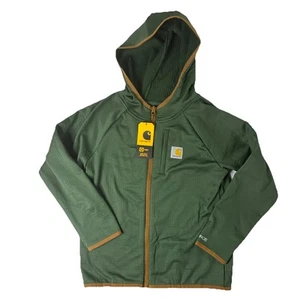 Carhartt Force Full Zip Hooded Sweatshirt Green Boys Size S 8/10 NEW WITH TAGS - Picture 1 of 6