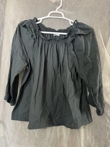 Women's Sonoma Goods For Life XL Ruffle Shoulder Peasant Top Color Green - Picture 1 of 2