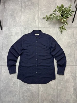 Camisa para hombre Burberry azul marino a cuadros talla 16/41 Foto 1 de 4