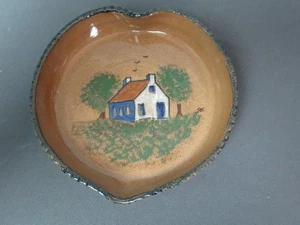 Left-Handed Vintage Russell Henry Heart Clay Dish - 1972 - Hay Creek - j5 rb/vh - Picture 1 of 12