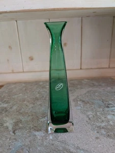 Royal Gallery Vaso Bud Verde Smeraldo Piombo Cristallo Art Decò Italia 1995 10,5” - Foto 1 di 10