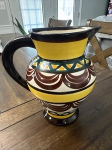 Large vase - Signed pitcher Saint Jean de Bretagne handpainted - 7” France - Picture 1 of 10