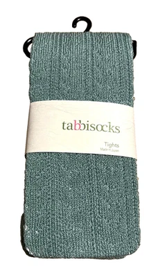 Women's Textured  Footed Tights by Tabbisocks in Antique Mint- One Size- NWT - Image 1 of 2