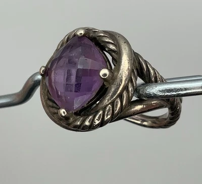 ANILLO INFINITO DAVID YURMAN 11MM AMATISTA PLATA ESTERLINA TALLA 6 Foto 1 de 4