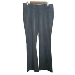 StarCity Womens Size 11 Gray Striped Flared Dress Pants - Picture 1 of 8