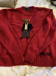 2001 Vintage Ralph Lauren Polo Bear Sweater - Picture 1 of 2
