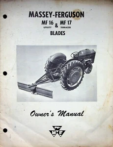 Vtg Original Massey Ferguson MF 16 & MF 17 Blades Owner's Manual - Picture 1 of 2