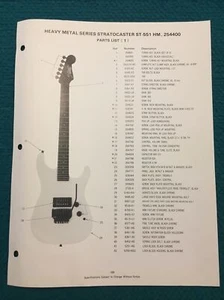 1987 Vintage : FENDER heavy metal STRATOCASTER ST-551 HM Parts List /Schematics - Picture 1 of 3