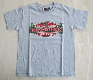 NHL MINNESOTA WILD Hockey Youth Sz. M T-Shirt '07/08 Northwest Div. Champs NWOT  - Picture 1 of 6