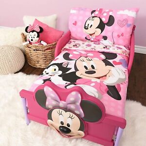 New Disney Minnie Mouse Microfiber Sheet Set Toddler 3 Pcs Bedding Set 52" x 28"