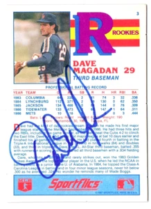 RARE 1987 Sportflics Rookie Prospects Dave Magadan #3 Signed Autographed Auto - Picture 1 of 2