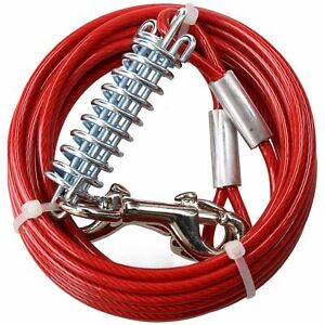 20FT/ 6M Weather Resistant Strong Secure Pet Dog Tie-Out Cable