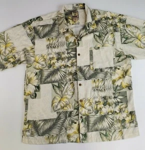Mens Tommy Bahama Hawaiian Floral Short Sleeve 100% Silk Button Up Size XL  - Picture 1 of 10