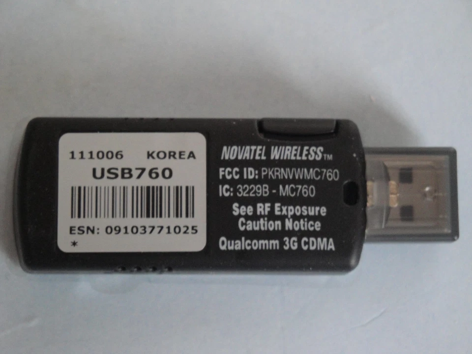 Verizon Wireless USB760 3G Qualcomm CDMA USB Mobile Broadband Aircard Modem 760 - Image 1 of 4