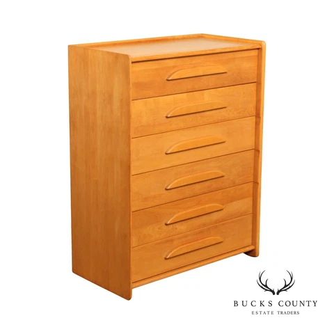 Templeton Mid Century Modern Maple Tall Chest of Drawers Cover