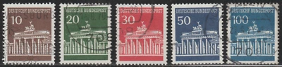 Germany 1966-68 SC# 952 - 956 - Brandenburg Gate - Used Lot # 171 - Image 1 of 2