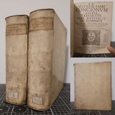 Concionum Opus Tripartitum 1693 ~ Vellum Bindings ~ Two Large Folios