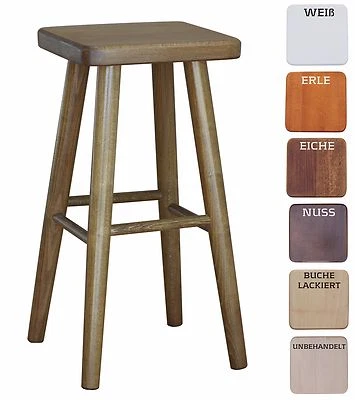 BARSTUHL OHNE LEHNE BUCHENHOLZ HOCKER NEU 61CM HOCH - Bild 1 von 2