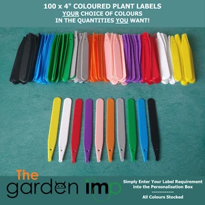 100 etiquetas de plástico para plantas de 4" color palo maceta bandeja de semillas etiquetas de identificación TU ELECCIÓN MEZCLA - Imagen 1 de 4