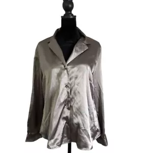 Victoria's Secret Satin Pyjama Oberteil Damen Gr. S Langarm Lounge Knopfleiste - Bild 1 von 12