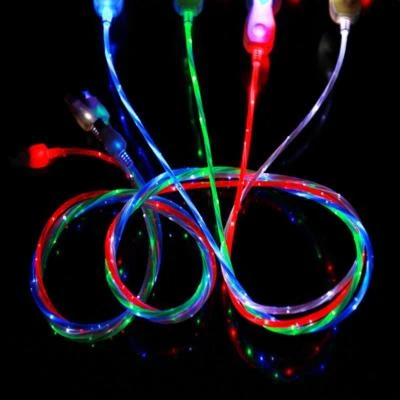 FLOWING LED LIGHT-UP USB charge Data Cable charger FOR iPhone 7 8 X 5s 5c 6 plus - Image 1 of 4