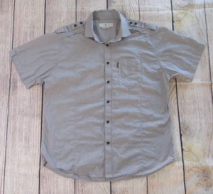Five Four Gray Short Sleeve Collared Casual Shirt Chest Pocket Mens 2XL - Picture 1 of 6