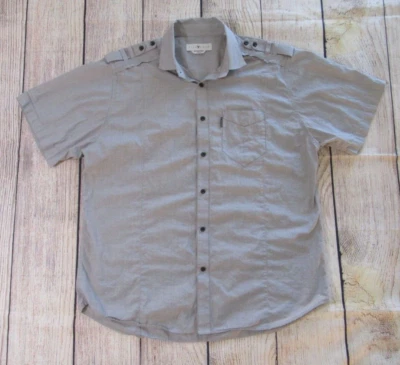 Camisa informal Five Four gris manga corta cuello bolsillo en el pecho para hombre 2XL Foto 1 de 4
