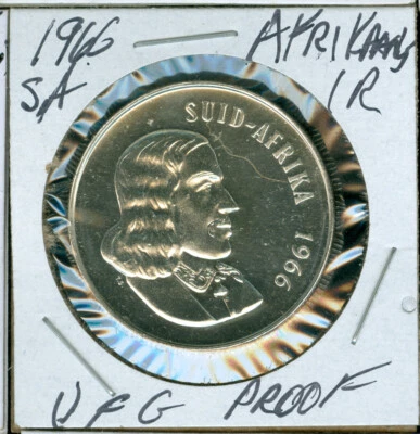 1966 SOUTH AFRICA SILVER AFRIKAAN 1 RAND ULTRA FINEST PROOF RARE 25,000 MINTED* - Image 1 of 2