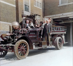 c1931 East Rutherford NJ Fire Department 4" x 5" Film Negative Hose Co #3 ERFD