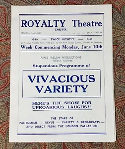 1935 Royalty Theatre Chester Programme - Picture 1 of 2