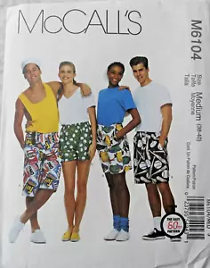 Easy McCall's Pattern M6104 Unisex Men, Misses & Teen Boxer Shorts Size M(38-40) - Picture 1 of 2