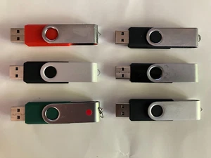 Job Lot 8GB x 6 Generic Swivel/Rotor USB 2.0 Flash Drive Memory Sticks Mixed #1 - Afbeelding 1 van 1