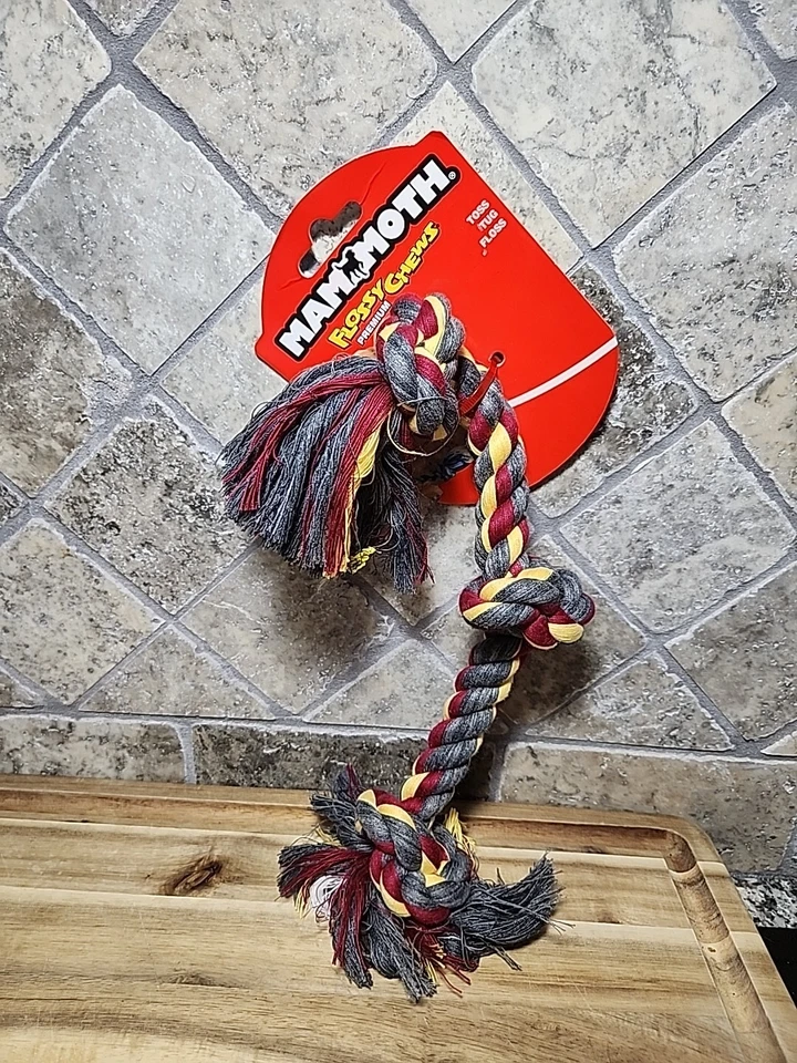 Flossy Chews CottonBlend Dog Toy Chew Color 5 Knot Rope Tug Super XL Patriotic