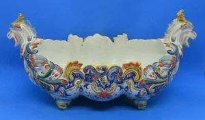 Französische Fayence Vintage Viktorianisch Antik Drachenkopf Fuß Schale - Bild 1 von 12