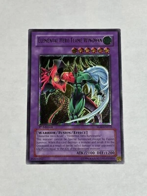 YUGIOH! EURO Elemental Hero Flame Wingman TLM-EN035 终极罕见第 1 版近乎完好 — 第 1/4 张图片