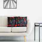 Set of 2 Home Innovations Black Hummingbird Recycled Double Matte Cushion Covers