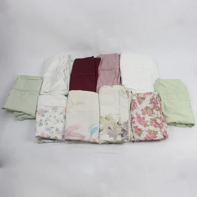 Lot of 10 Pillowcases Plain and Floral King DIY Fabric Upcycling  - Image 1 of 4