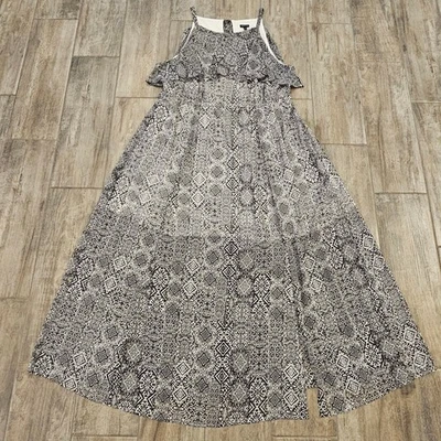 Torrid Dress Womens Size 3 US 22 Black & White Ikat Chiffon Maxi Layered Sheer  - Image 1 of 4