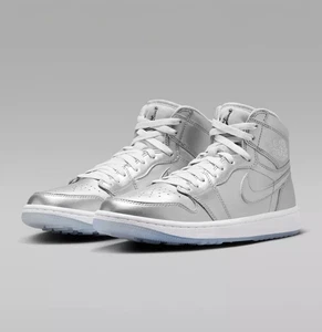 Air Jordan 1 Hi Golf US 11 Men's Metallic Silver White Nike Retro FD6815 001 - Picture 1 of 15