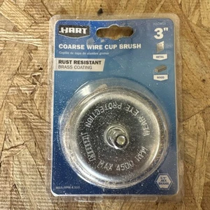 HART 3" PAINT REMOVAL COARSE WIRE CUP BRUSH RUST RESISTANT 1/4" HEX Attachment  - Picture 1 of 7