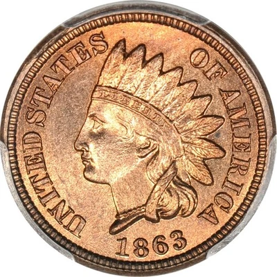 1863 1C Indian Cent PCGS MS66 (PHOTO SEAL) - Image 1 of 3