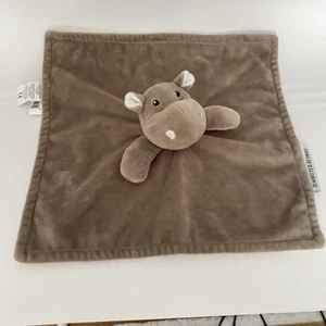 Blankets & Beyond Brown Hippo Hippopotamus Unisex Soft Baby Lovey - Picture 1 of 7