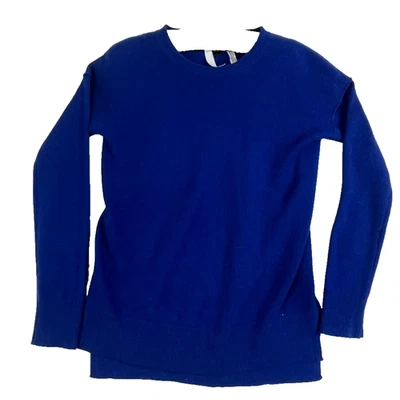 Aqua Sweater Womens Size Small Cashmere Exposed Seam Blue Pullover High Low - Image 1 of 4