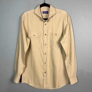 Ralph Lauren Purple Label top shirt Large button up Workshirt Khaki workwear - Picture 1 of 13