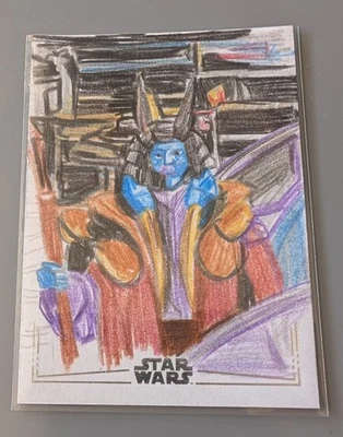 2025 Topps Star Wars Sketch Card SSP,  Mas Amedda, ONE OF ONE,  # 1 / 1 - Image 1 of 2