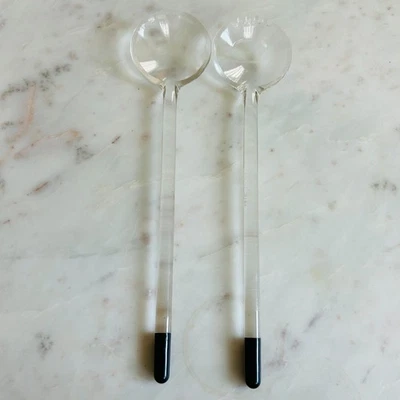 Pedrini Italy Clear Acrylic Lucite Salad Utensils - Image 1 of 4